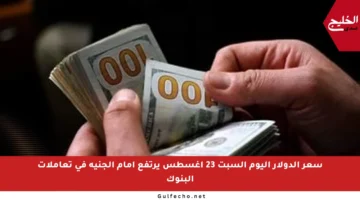سعر الدولار اليوم السبت 23 أغسطس يرتفع أمام الجنيه في تعاملات البنوك